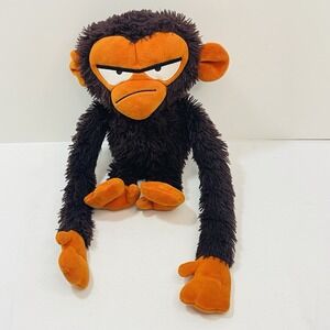 Grumpy Monkey Long Arms Frowning Stuffed Animal Brown Plush Toy 13" 2023 Kohls